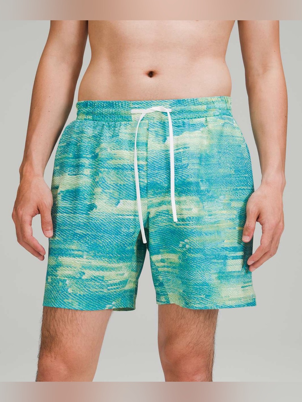 Lululemon Channel Cross Swim Short 7” Pixel Shift Hawaiian Blue Size M